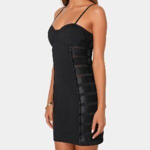 Bebe Mesh Side Inset Mini Dress